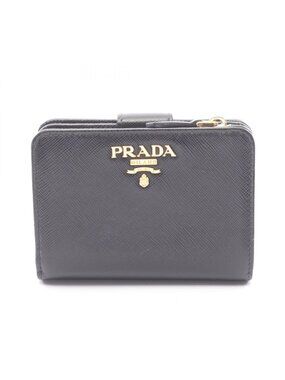 Prada Bifold Wallet Saffiano Multic Black Leather